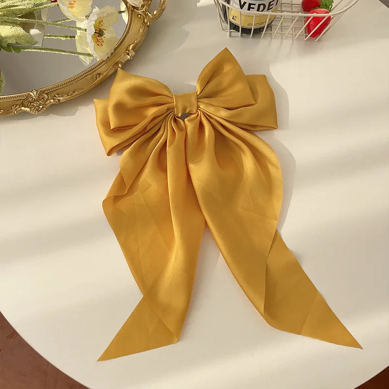 Solid Satin Bow Hair Clip