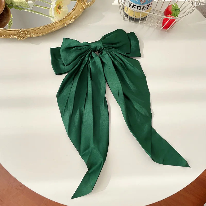 Solid Satin Bow Hair Clip