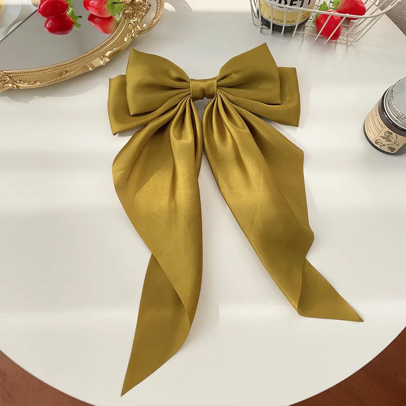 Solid Satin Bow Hair Clip