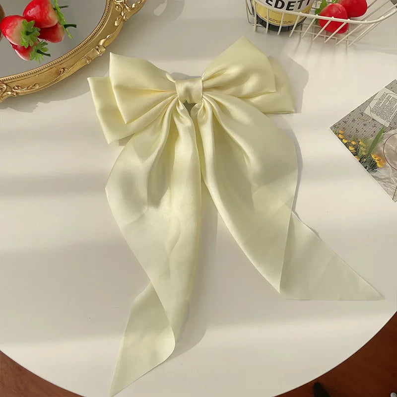 Solid Satin Bow Hair Clip