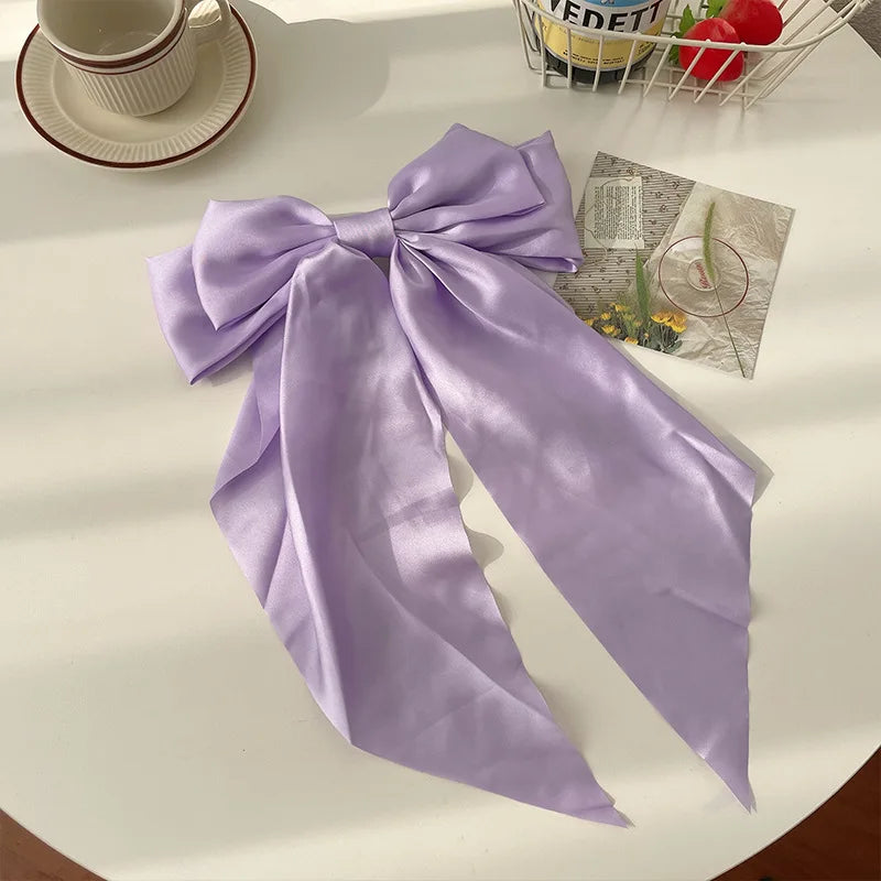 Solid Satin Bow Hair Clip
