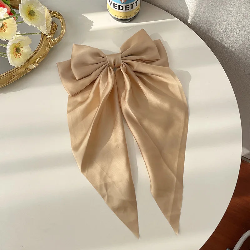 Solid Satin Bow Hair Clip