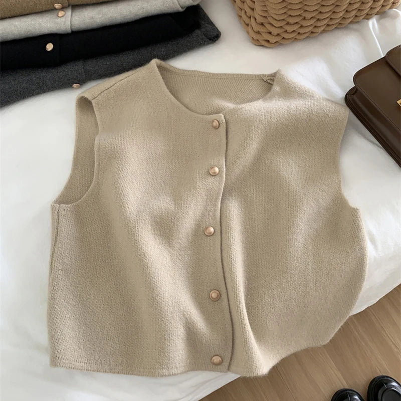 Women's Korean Knitted Sleeveless Sweater
