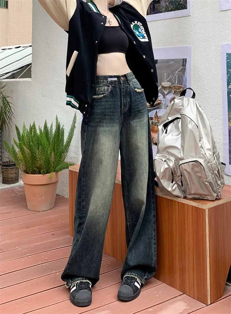 Women's Street Fashion Denim Trousers ﻿