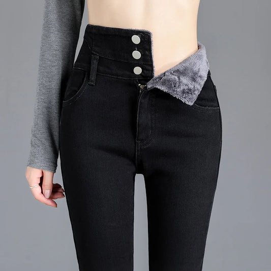 Thermal High Waist Skinny Jeans
