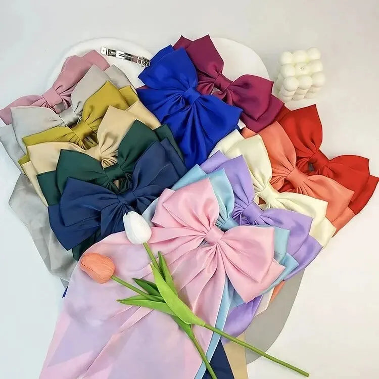 Large Bowknot Satin Hairpin