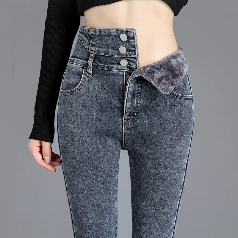 Thermal High Waist Skinny Jeans