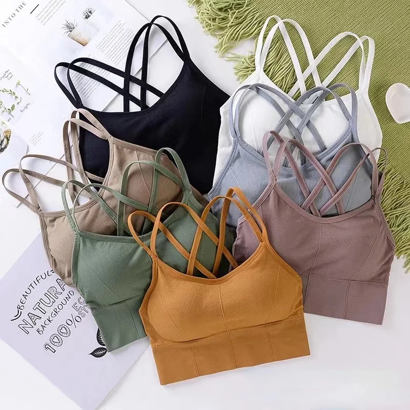 Women's Cross Strap Running Sports Bra