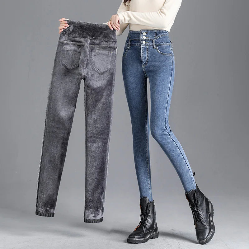 Thermal High Waist Skinny Jeans