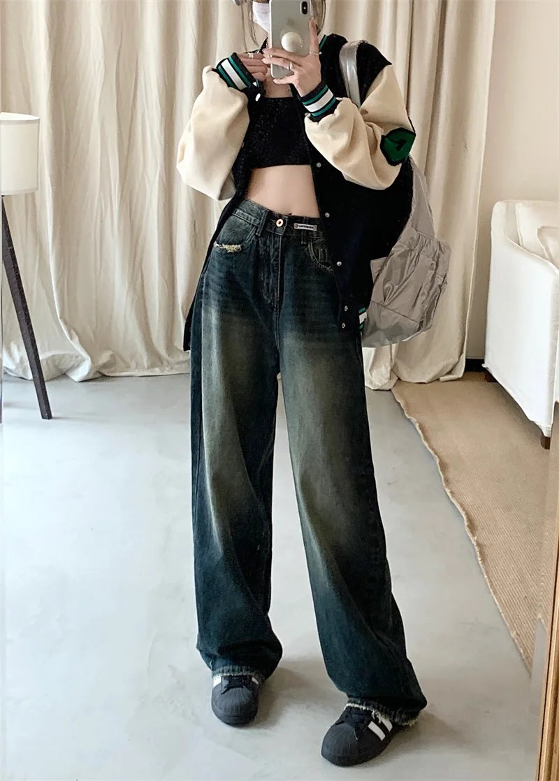 Women's Street Fashion Denim Trousers ﻿
