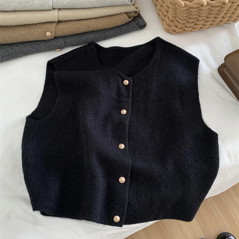 Women's Korean Knitted Sleeveless Sweater