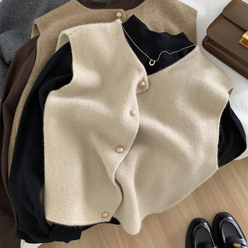 Women's Korean Knitted Sleeveless Sweater