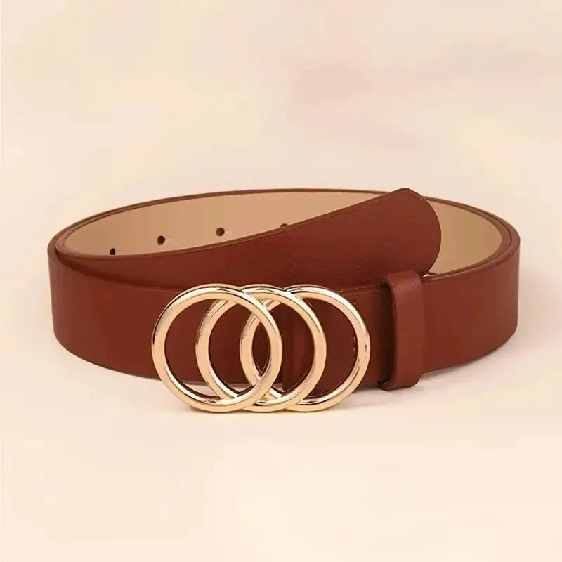 Triple Round Buckle Belt