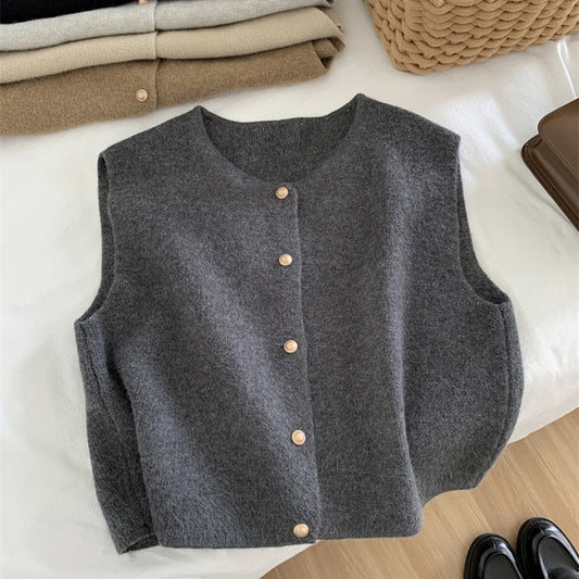 Women's Korean Knitted Sleeveless Sweater