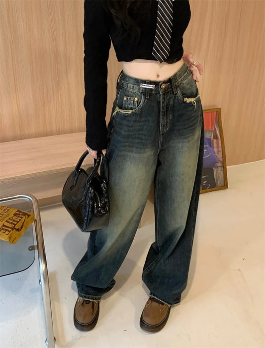 Women's Street Fashion Denim Trousers ﻿