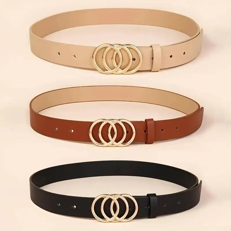 Triple Round Buckle Belt
