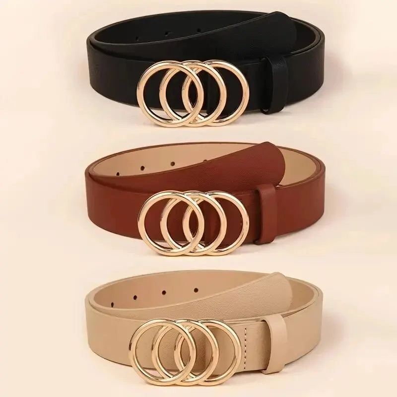 Triple Round Buckle Belt